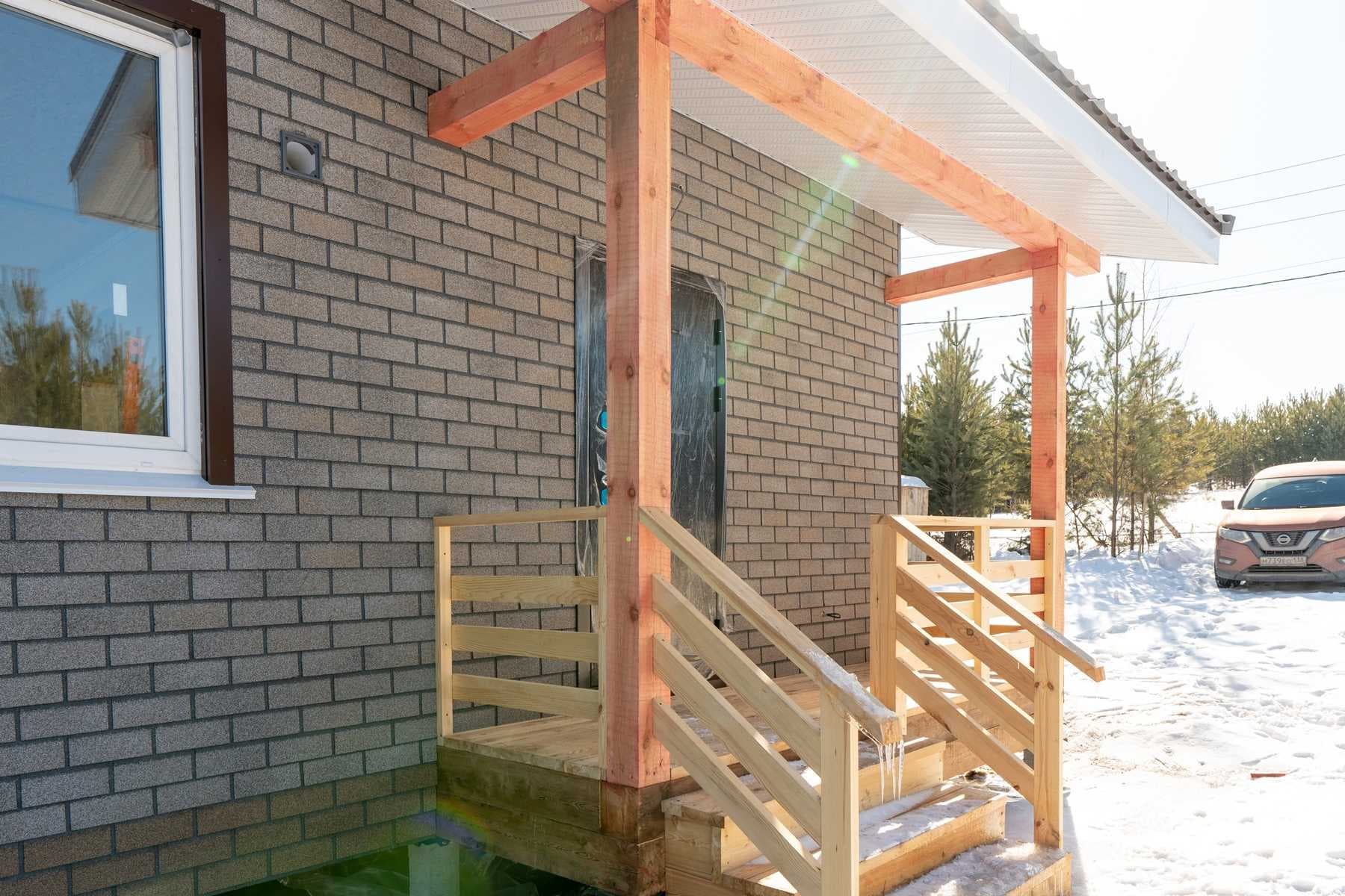 Проект дома Каркасный дом 120 м2, фасад хауберк в п. Максимовщина, 120 м², каркас — миниатюра 2