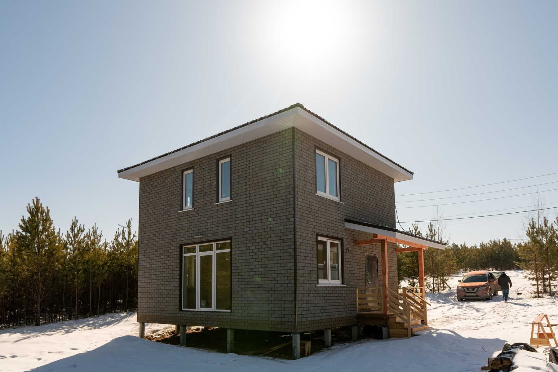 Проект дома Каркасный дом 120 м2, фасад хауберк в п. Максимовщина, 120 м², каркас — миниатюра 3