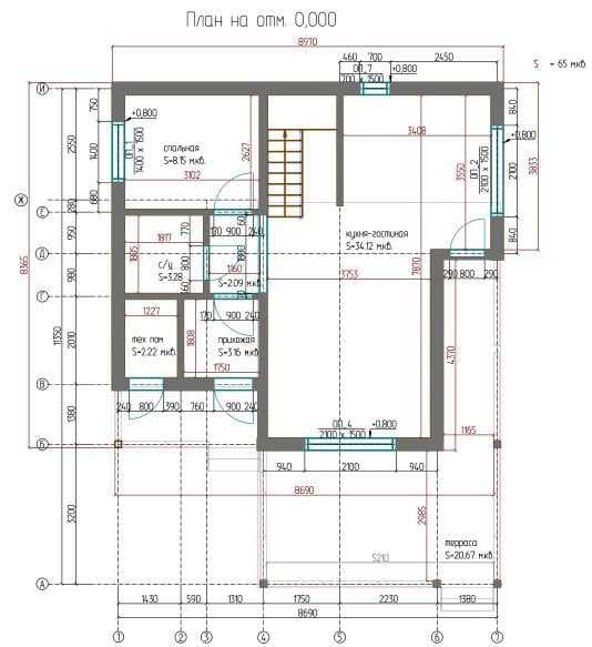 Проект дома Современный коттедж 130 м2 в СНТ Жаворонки, 130 м², брус — миниатюра 11